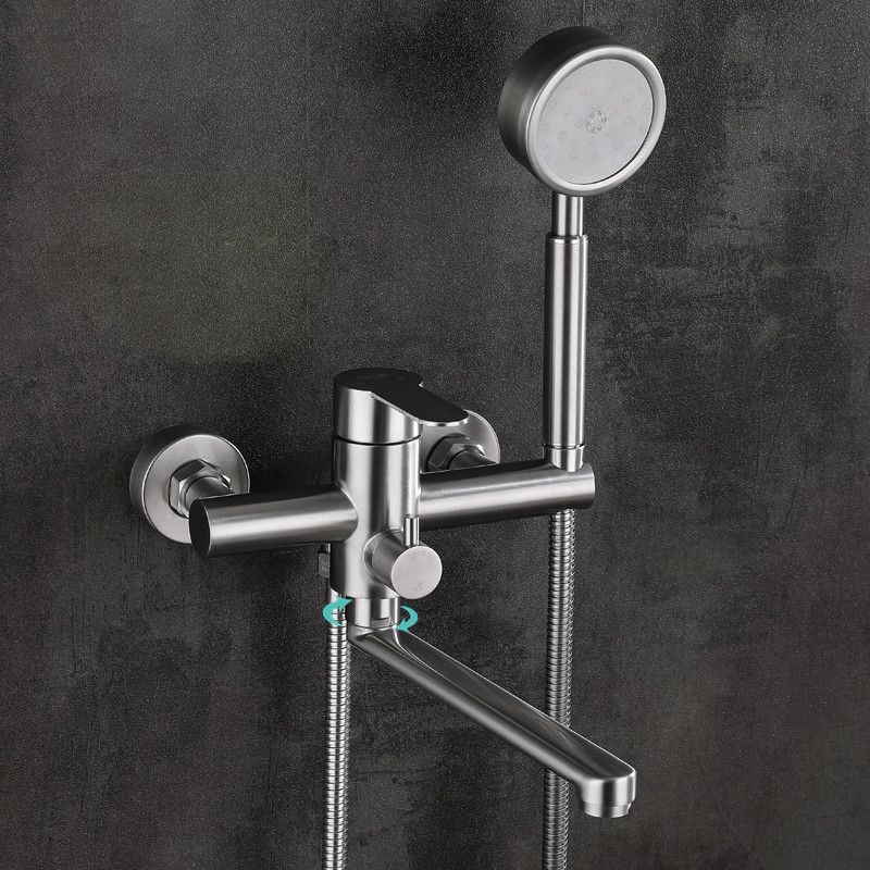 Lisslune | Wall-mounted metal bathtub filling low arch swivel bathtub mixer