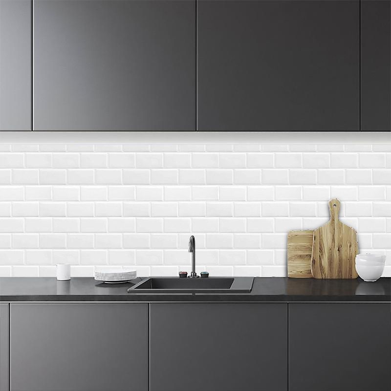 Lisslune | Solid Peel & Stick Subway Tile Scratch Resistant PVC Rectangle Peel and Stick Wall Tile