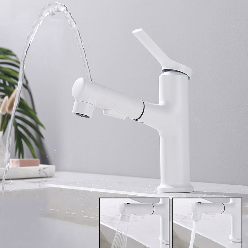 Lisslune | Modern Sink Faucet Copper Single Handle Low Arc Pull Down Sink Faucet