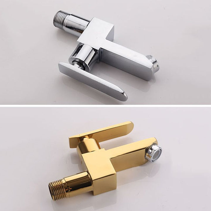 Lisslune | Contemporary Wall Mounted Bathroom Faucet Lever Handles Solid Brass Faucet