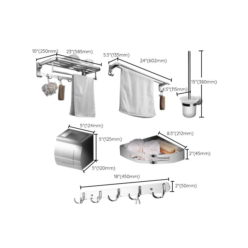 Lisslune | Modern Stainless Steel Bathroom Shelf Paper Holder Bathroom Accessories Set