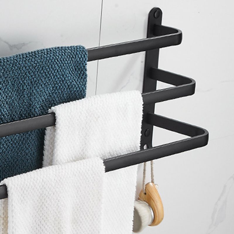 Lisslune | Modern black aluminum bathroom accessory set towel bar bathroom fittings
