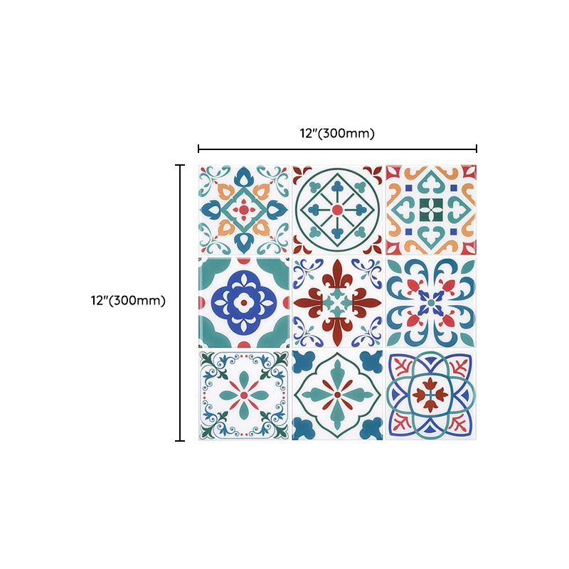Lisslune | Square Print Plastic Peel & Stick Tile Field Tile for Backsplash Wall