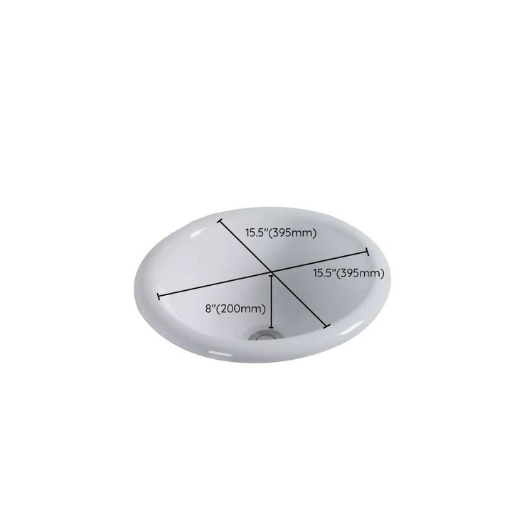 Lisslune | Contemporary oval washbasin ceramic metal under-mount sink
