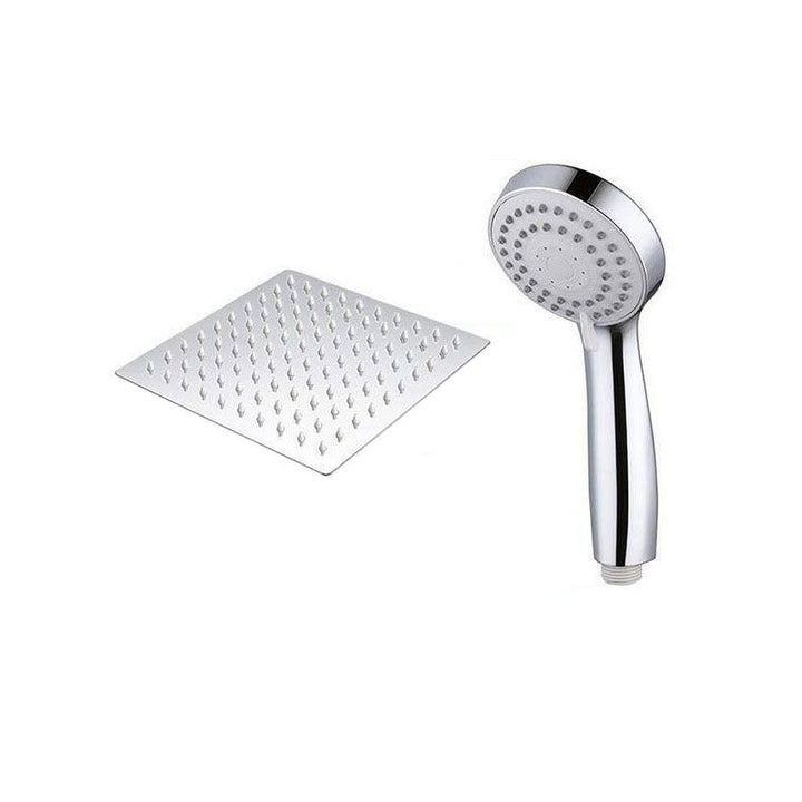 Lisslune | High Pressure 8 Inch Shower Set 3-Function Hand Shower Stainless Steel Square Ceiling Shower Head