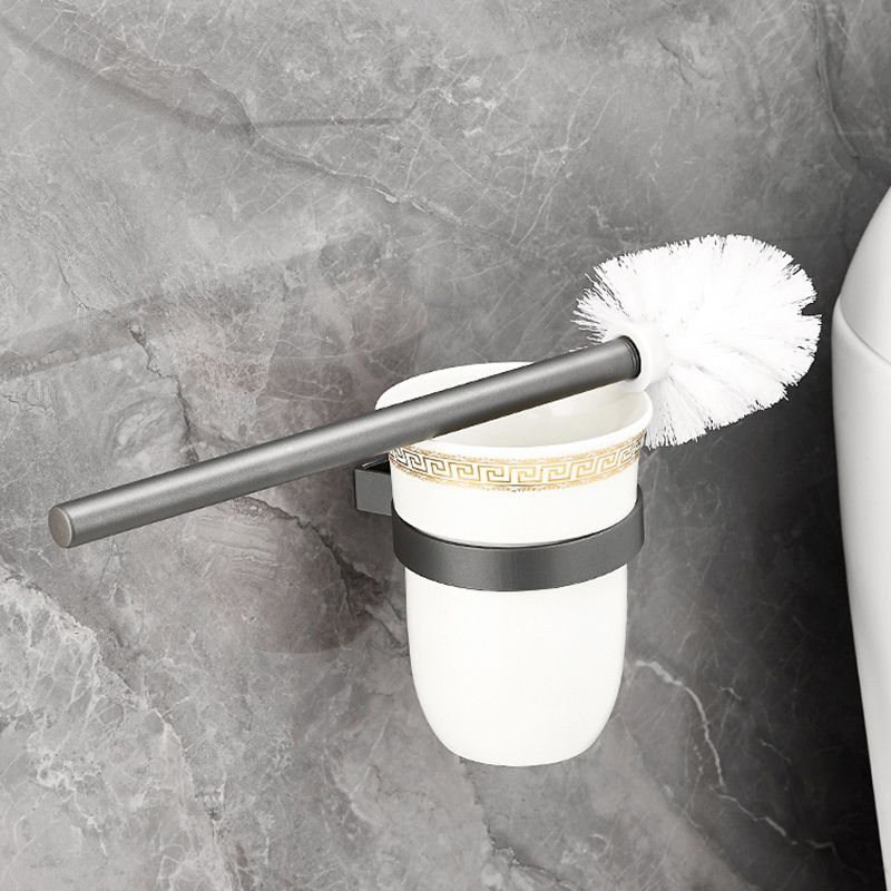 Lisslune | Gray 6/7-piece modern bathroom accessory set bathroom shelf/towel hooks/towel bar included
