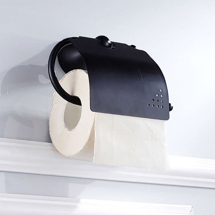Lisslune | Metal Bathroom Set 4-piece Traditional Style Black Bathroom Accessories Set