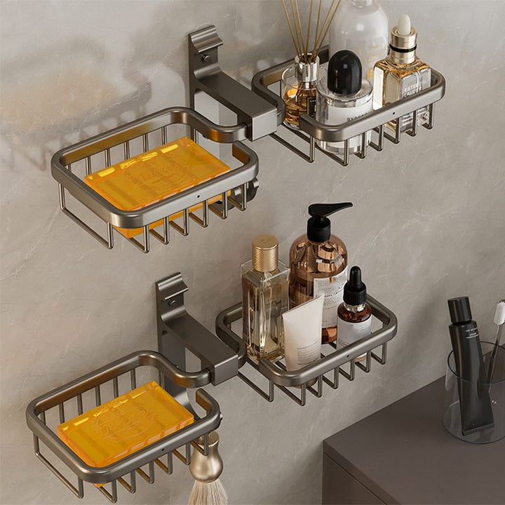Lisslune | Modern Bathroom Accessories Set Bathroom Shelf Black/Silver/Gray Bathroom Accessories Set
