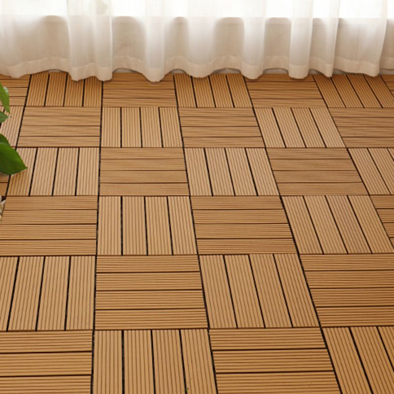 Lisslune | Square PVC Deck/Patio Floor Tiles Interlocking Installation Outdoor Patio Tiles