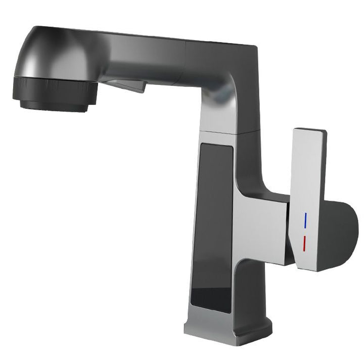 Lisslune | Modern Sink Faucet Pull-Out Lever Handle Brass Faucet Bathroom