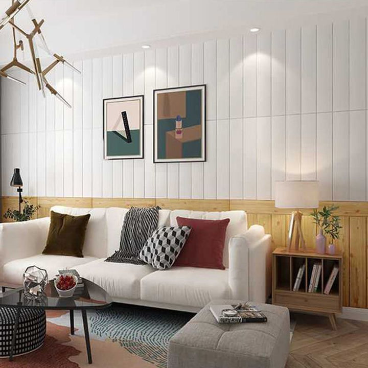 Lisslune | Living Room Wall Paneling for Peeling and Attaching 3D Embossed Wall Paneling