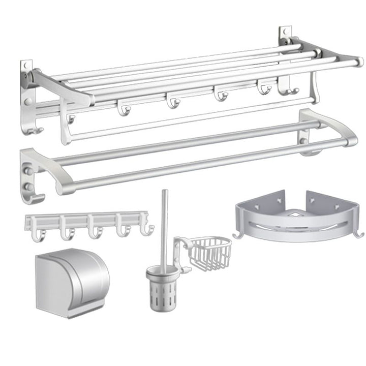 Lisslune | Modern Bathroom Accessories Hardware Set Silver Bathroom Accessories Kit