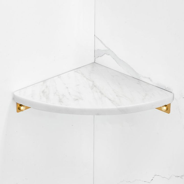 Lisslune | 2-piece Bathroom Hardware Set Metal and Marble Bathroom Shelf Set