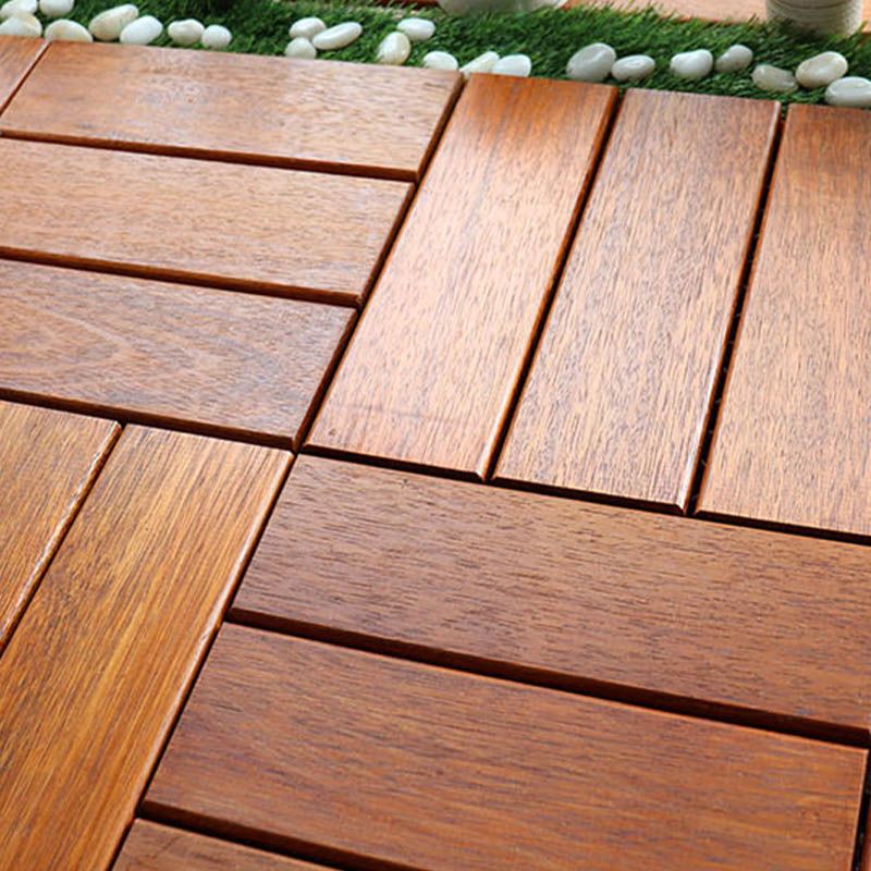Lisslune | Classic wooden deck tiles connecting composite patio tiles