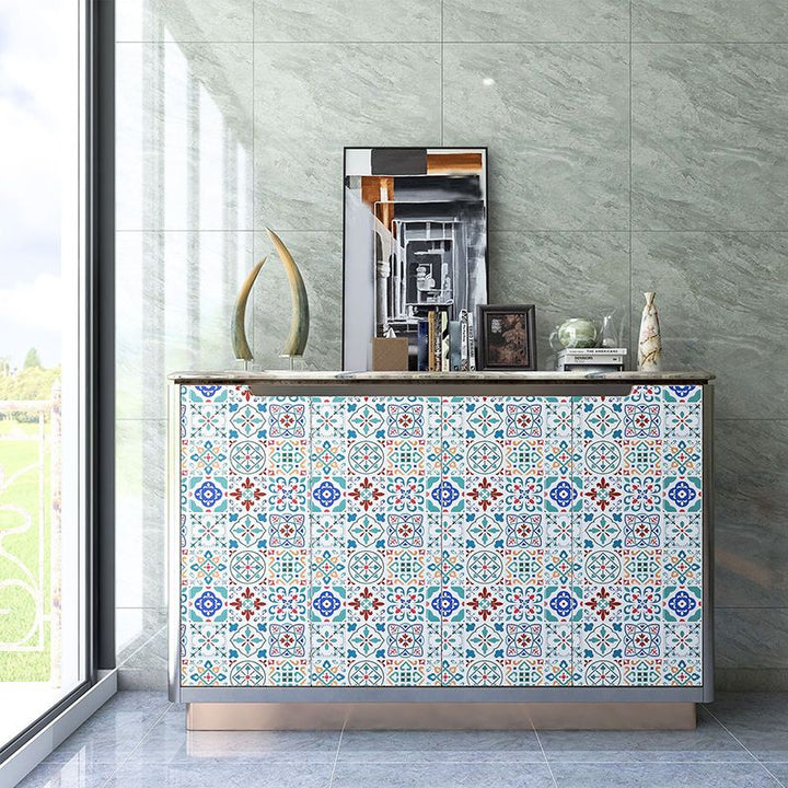 Lisslune | Square Print Plastic Peel & Stick Tile Field Tile for Backsplash