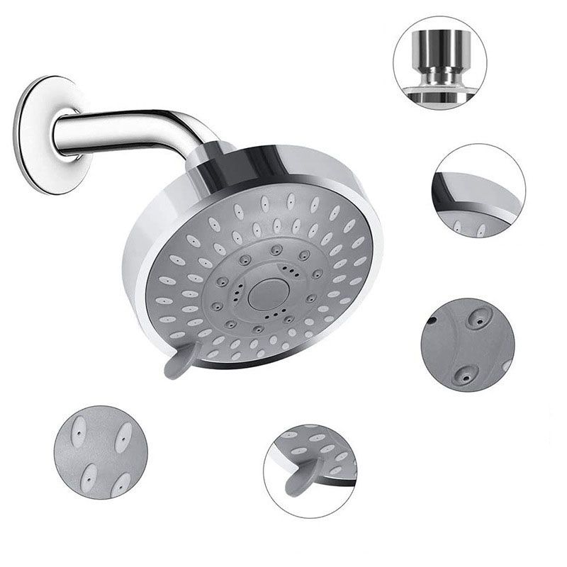 Lisslune | Modern Shower Head Self-Cleaning Standard Round Shower Heads in Silver