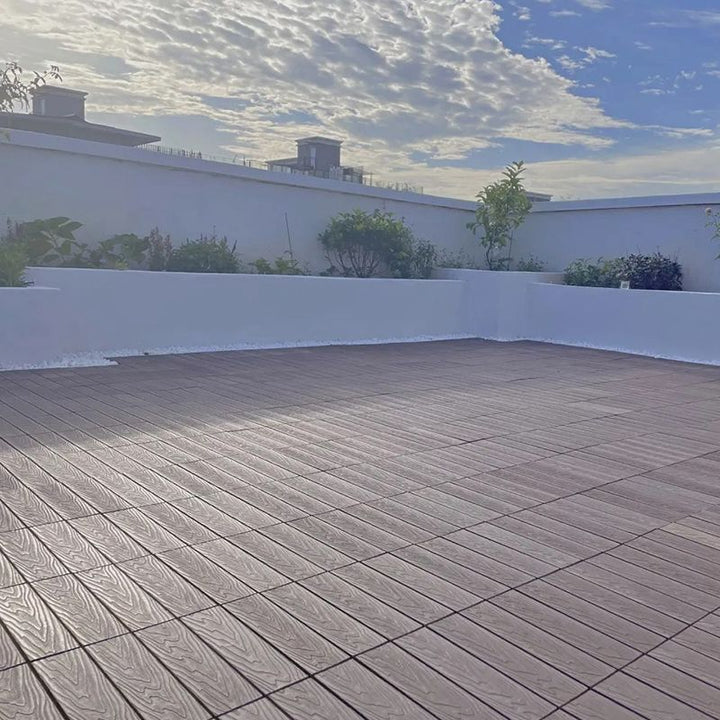 Lisslune | Striped pattern terrace tiles interlocking tiles kit outdoor patio