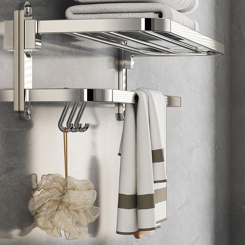 Lisslune | Chrome Modern Bathroom Hardware Set Stainless Steel Towel Hook/Towel Bar & Bath Shelf
