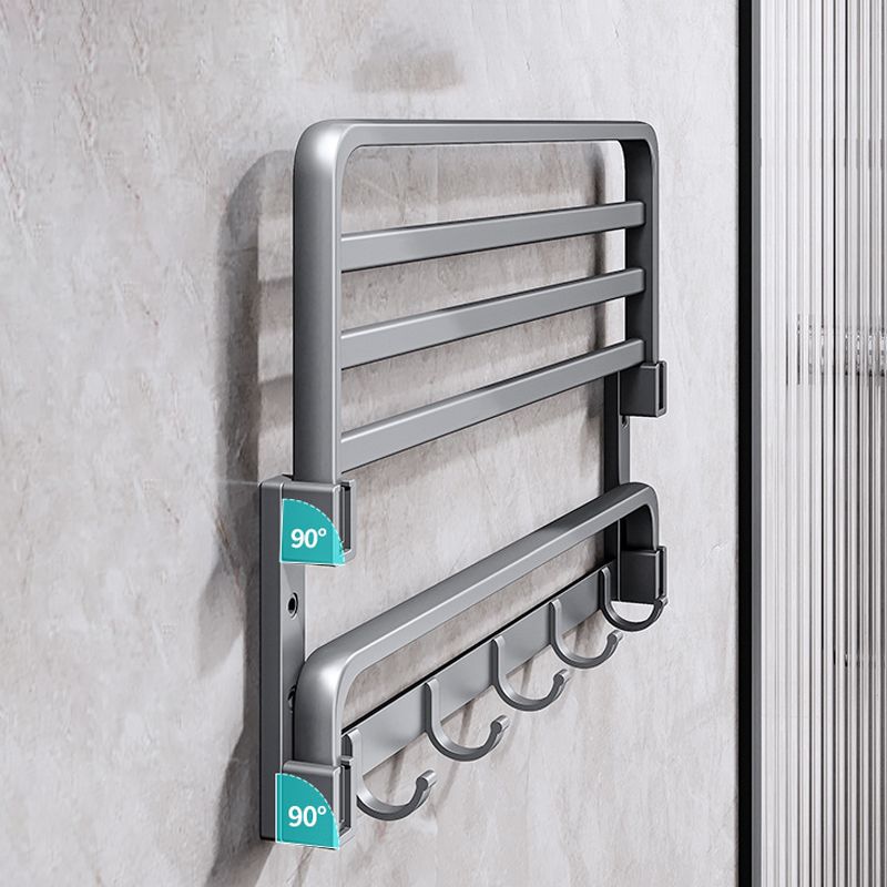 Lisslune | Modern Bathroom Accessory Hardware Set Gray Towel Bar Bathroom Shelf Bathroom Hardware Set