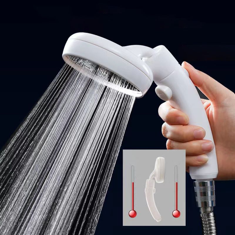 Lisslune | Plastic Handheld Showerhead White Standard Spray Round Wall-mounted Swivel Showerhead