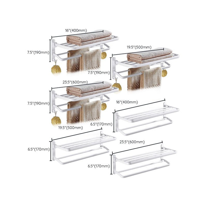 Lisslune | White Bathroom Accessories Hardware Set Modern Bathroom Accessories Set, Towel Rack