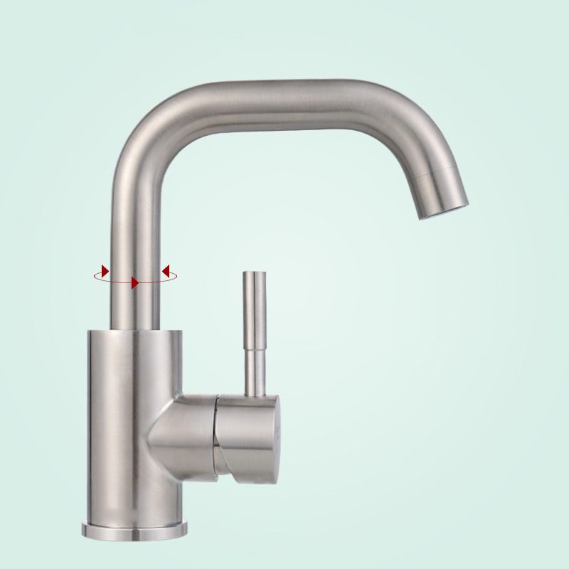 Lisslune | Swivel Spout Bathroom Faucet Contemporary Design Vessel Faucet with Stainless Steel