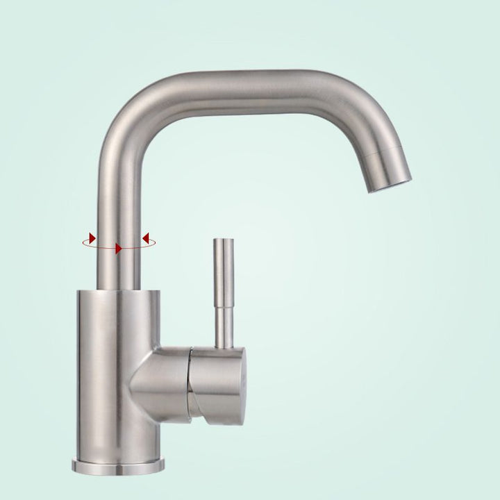 Lisslune | Swivel Spout Bathroom Faucet Contemporary Design Vessel Faucet with Stainless Steel
