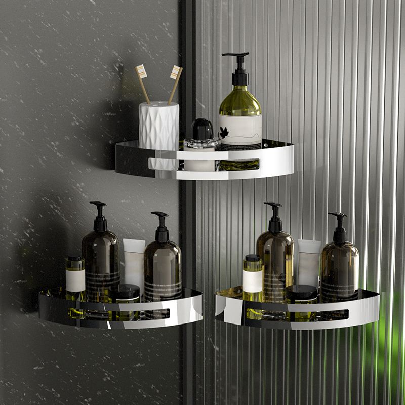 Lisslune | Polished Chrome Modern Bathroom Accessories Set Stainless Steel Triangular Shower Shelf