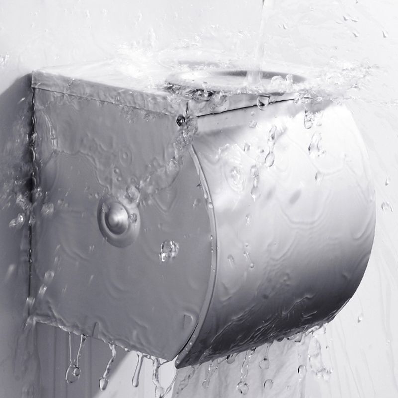 Lisslune | Contemporary silver metal bathroom accessory set with towel holder