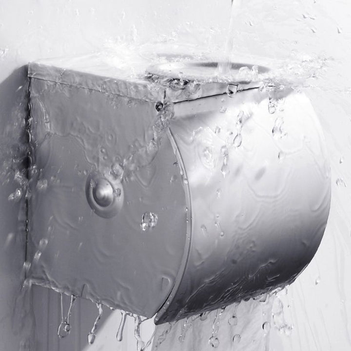 Lisslune | Contemporary silver metal bathroom accessory set with towel holder
