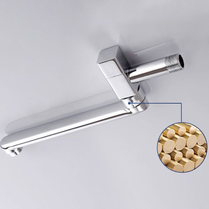 Lisslune | Contemporary Wall Mounted Bathroom Faucet Knob Handle Low Arc Swivel Solid Brass Faucet