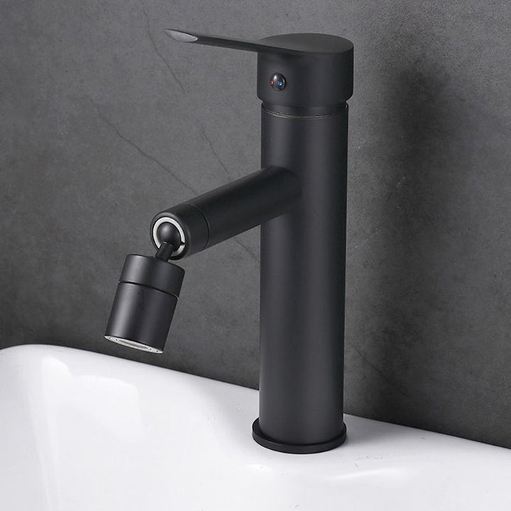 Lisslune | Modern Sink Faucet Copper Lever Handle Low Arc Pull-Out Sink Faucet