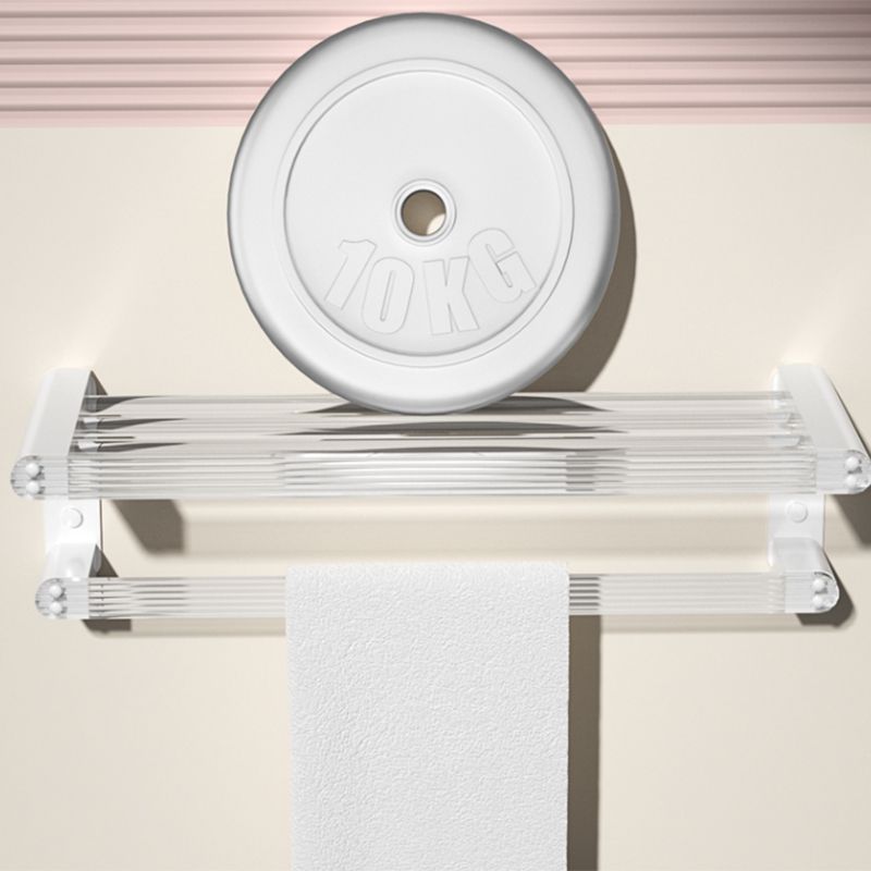 Lisslune | White Bathroom Accessory Set Metal & Acrylic Bathroom Set with Bath Shelf/Towel Hooks