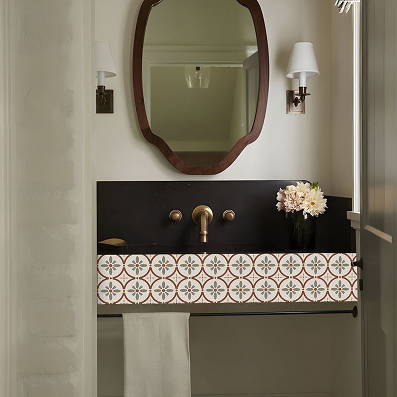 Lisslune | Waterproof Peel & Stick Tile Square Pattern Print Single Tile