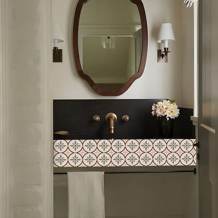 Lisslune | Waterproof Peel & Stick Tile Square Pattern Print Single Tile
