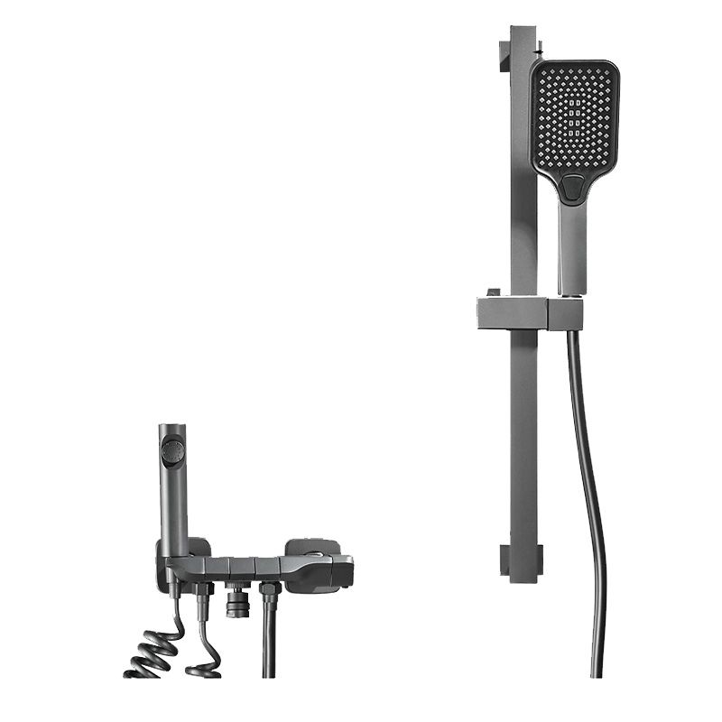 Lisslune | Wall-mounted shower system Gray Adjustable spray pattern Lever handle Shower hose Shower set