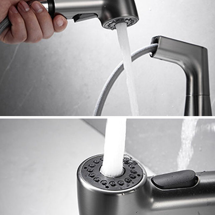 Lisslune | 1-Handle Brush Nickel Widespread Faucet Single Hole Bathroom Vessel Faucet with Brass