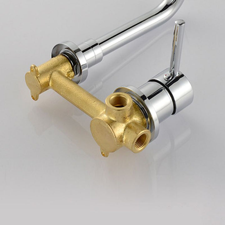 Lisslune | Industrial Wall-Mounted Bathroom Faucet 2-Hole Swivel Spout Basin Faucet