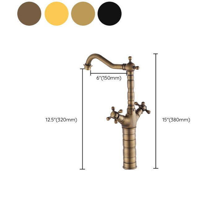 Lisslune | Deck Mounted Copper Roman Tub Faucet Double Handles Roman Tub Faucet Set