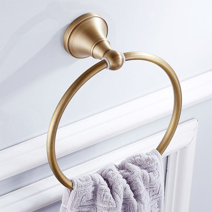 Lisslune | Metal Bathroom Set 4-piece Traditional Style Gold Bathroom Hardware Set