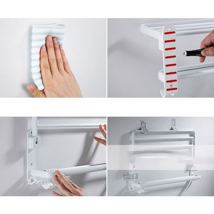 Lisslune | Aluminum Bathroom Accessories Set Modern White Bathroom Accessories Set