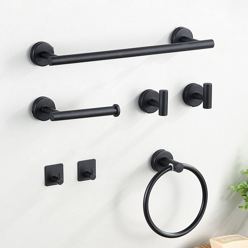 Lisslune | Modern Bathroom Hardware Set made of Stainless Steel Brushed Chrome Towel Bar/Ring & Bathrobe Hook
