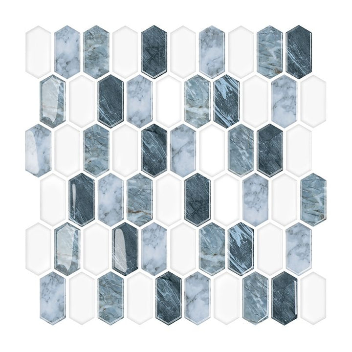 Lisslune | Polygon Peel and Stick Wall Tile PVC 30 cm x 30 cm Peel and Stick Tile for the Kitchen