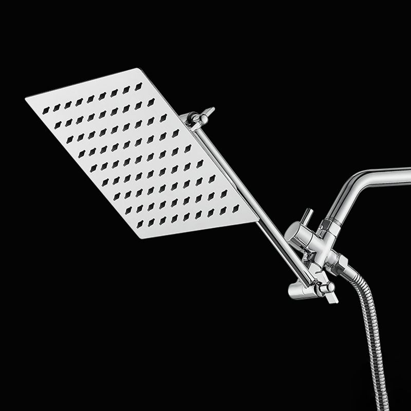 Lisslune | Silver Square Fixed Shower Head Modern Style Wall Mounted Shower Head