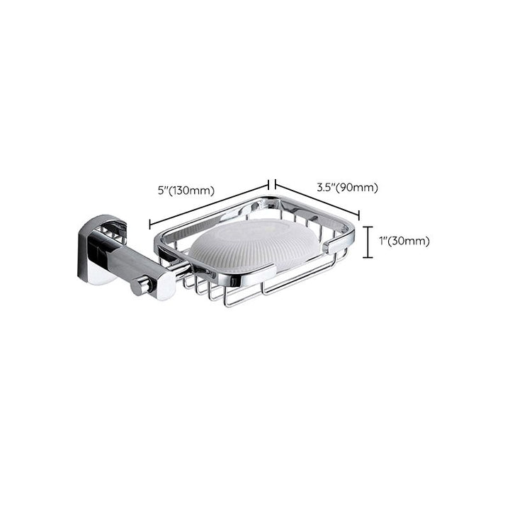 Lisslune | Polished Chrome Modern Bathroom Accessory Set Silver Towel Holder/Bath Shelf