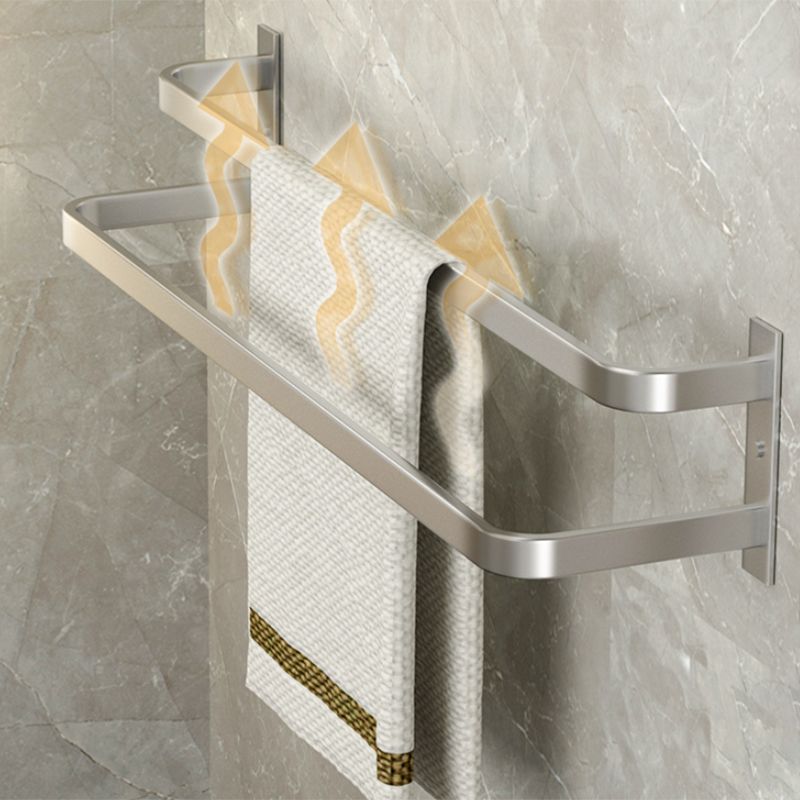 Lisslune | Modern Bath Accessory Set Silver Bathroom Shelf Towel Holder Bathroom Accessory Kit