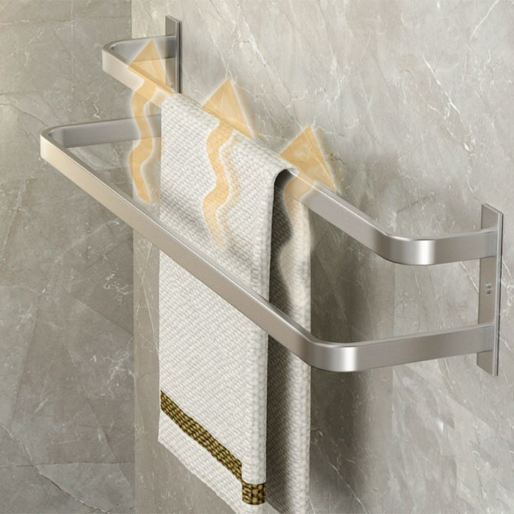 Lisslune | Modern Bath Accessory Set Silver Bathroom Shelf Towel Holder Bathroom Accessory Kit