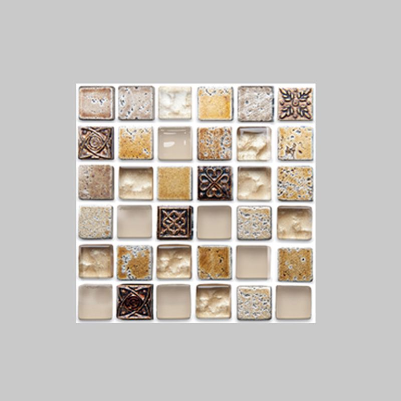 Lisslune | Plastic Self-Adhesive Tiles Mosaic Tiles Grid Square Waterproof Self-Adhesive Tile Pack of 10