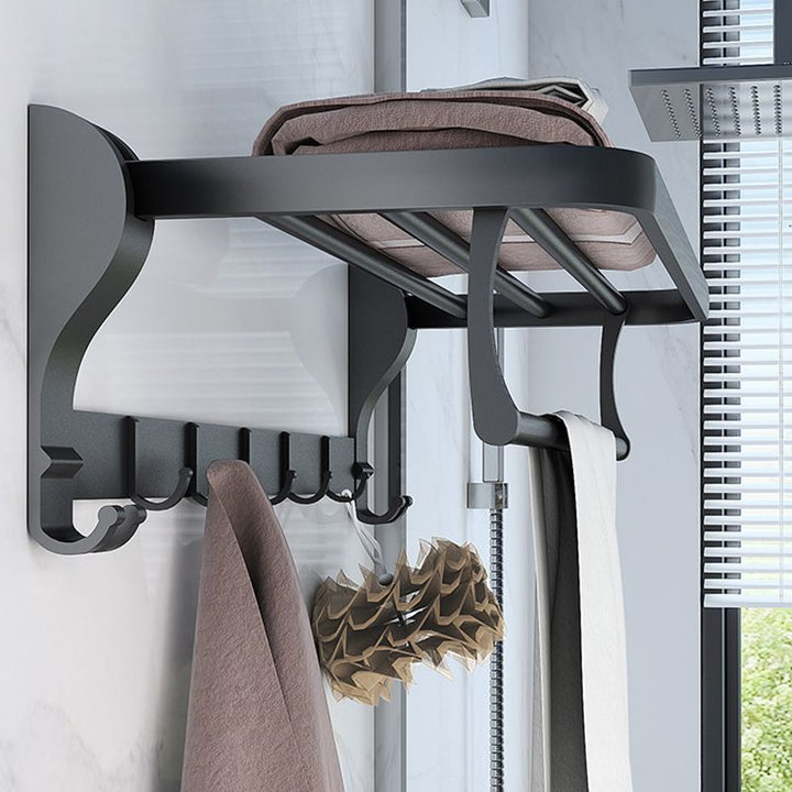 Lisslune | Modern Bathroom Hardware Set Matte Black Metal Bathroom Accessories Set Rustproof
