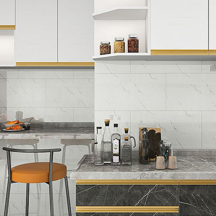Lisslune | Modern Peel & Stick Field Tile PVC Rectangular Wallpaper for Kitchen Backsplash